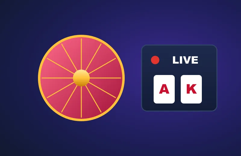 Koło ruletki i karty przy stole LIVE – Fast One Casino